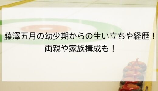 藤澤五月の幼少期からの生い立ちや経歴！両親や家族構成も！