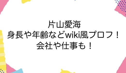 片山愛海の身長や年齢などwiki風プロフ！会社や仕事も！