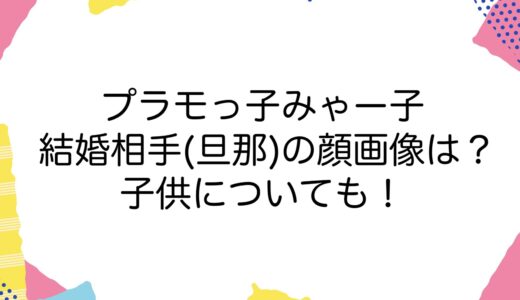 プラモっ子みゃー子の結婚相手(旦那)の顔画像は？子供についても！