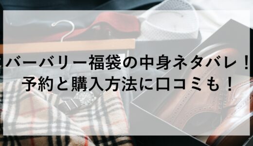 バーバリー福袋2025の中身ネタバレ！予約と購入方法に口コミも！