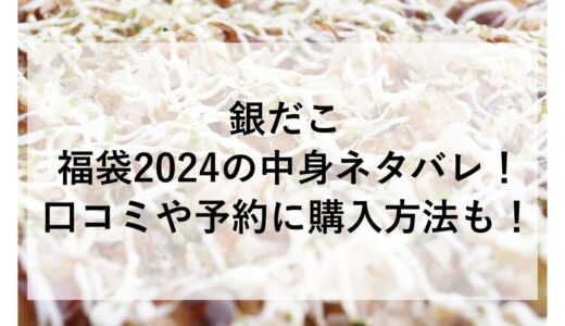 銀だこ福袋2024の中身ネタバレ！口コミや予約に購入方法も！