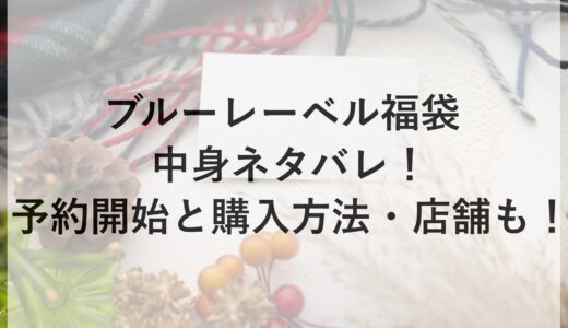 ブルーレーベル福袋2025の中身ネタバレ！予約開始と購入方法・店舗も！