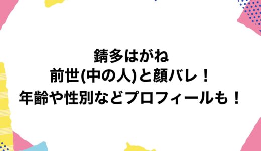 錆多はがねの前世(中の人)と顔バレ！年齢や性別などプロフィールも！