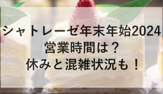 シャトレーゼ年末年始2024の営業時間は？休みと混雑状況も！