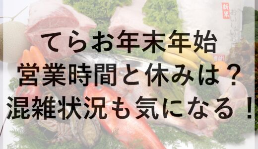 てらお年末年始2024~2025の営業時間と休みは？混雑状況も気になる！