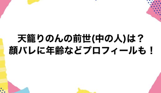 天籠りのんの前世(中の人)は？顔バレに年齢などプロフィールも！