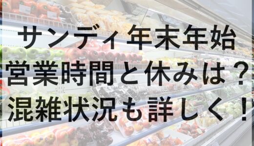 サンディ年末年始2024~2025の営業時間と休みは？混雑状況も詳しく！