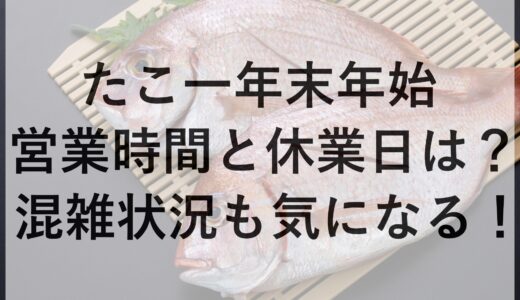 たこ一年末年始2024~2025の営業時間と休業日は？混雑状況も気になる！