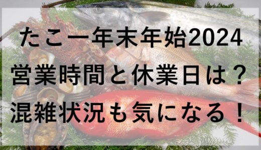 たこ一年末年始2024の営業時間と休業日は？混雑状況も気になる！