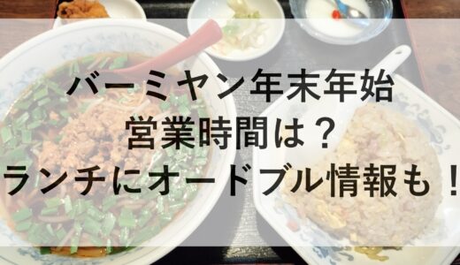 バーミヤン年末年始2024~2025の営業時間は？ランチにオードブル情報も！