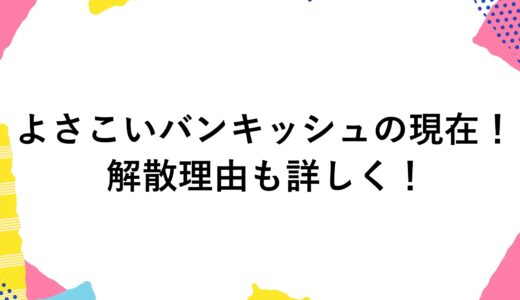 よさこいバンキッシュの現在2024！解散理由も詳しく！