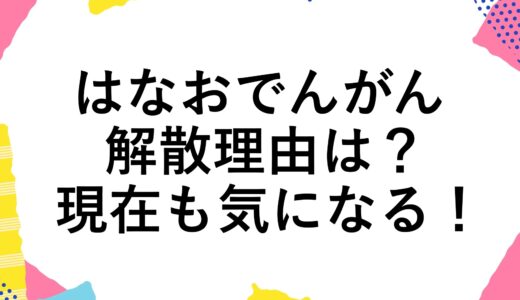 はなおでんがんの解散理由は？現在(2024)も気になる！