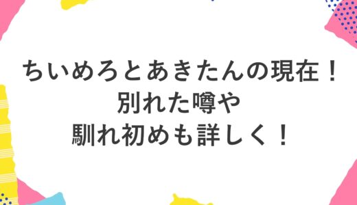 ちいめろとあきたんの現在2024！別れた噂や馴れ初めも詳しく！