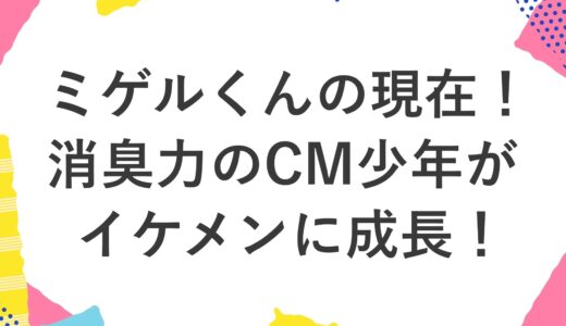 ミゲルくんの現在2024！消臭力のCM少年がイケメンに成長！