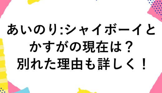 あいのり:シャイボーイとかすがの現在は？別れた理由も詳しく！