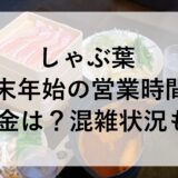 しゃぶ葉年末年始2024~2025の営業時間と料金は？混雑状況も！