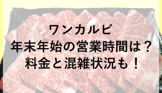 ワンカルビ年末年始2024~2025の営業時間は？料金と混雑状況も！